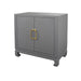 Worlds Away - Two Door Chest With Brass Hardware In Grey Lacquered Basketweave Grasscloth - RENWICK GRY - GreatFurnitureDeal