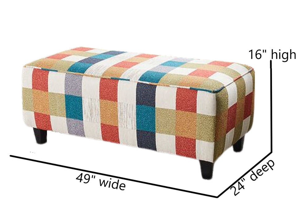 Southern Home Furnishings - Marquis Rust Cocktail Ottoman in Multi - 100 Barclay Cosmo Cocktail Ottoman - GreatFurnitureDeal