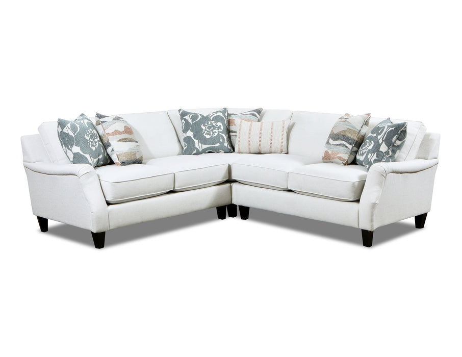 Southern Home Furnishings - Missionary Salt Sectional in White - 7002 21L, 15, 21R Missionary Salt - GreatFurnitureDeal