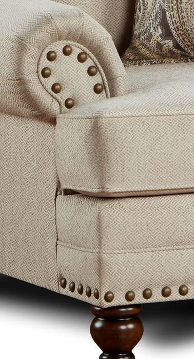 Southern Home Furnishings - 2821 Carys Doe Loveseat in Beige - 2821 Carys Doe Loveseat - GreatFurnitureDeal