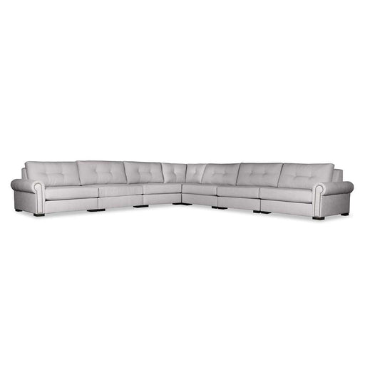 Nativa Interiors - Sylviane Buttoned Modular L-Shaped Sectional King 166" Charcoal - SEC-SYLV-BTN-DP-AR7-7PC-PF-CHARCOAL - GreatFurnitureDeal