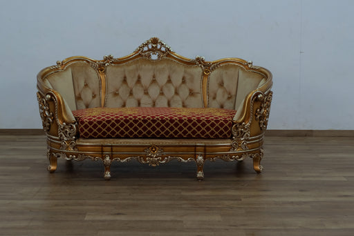 European Furniture - Saint Germain Loveseat Red Gold Fabric - 35554-L - GreatFurnitureDeal