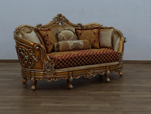 European Furniture - Saint Germain 2 Piece Luxury Sofa Set in Red Gold & Antique Silver - 35554-SL - GreatFurnitureDeal