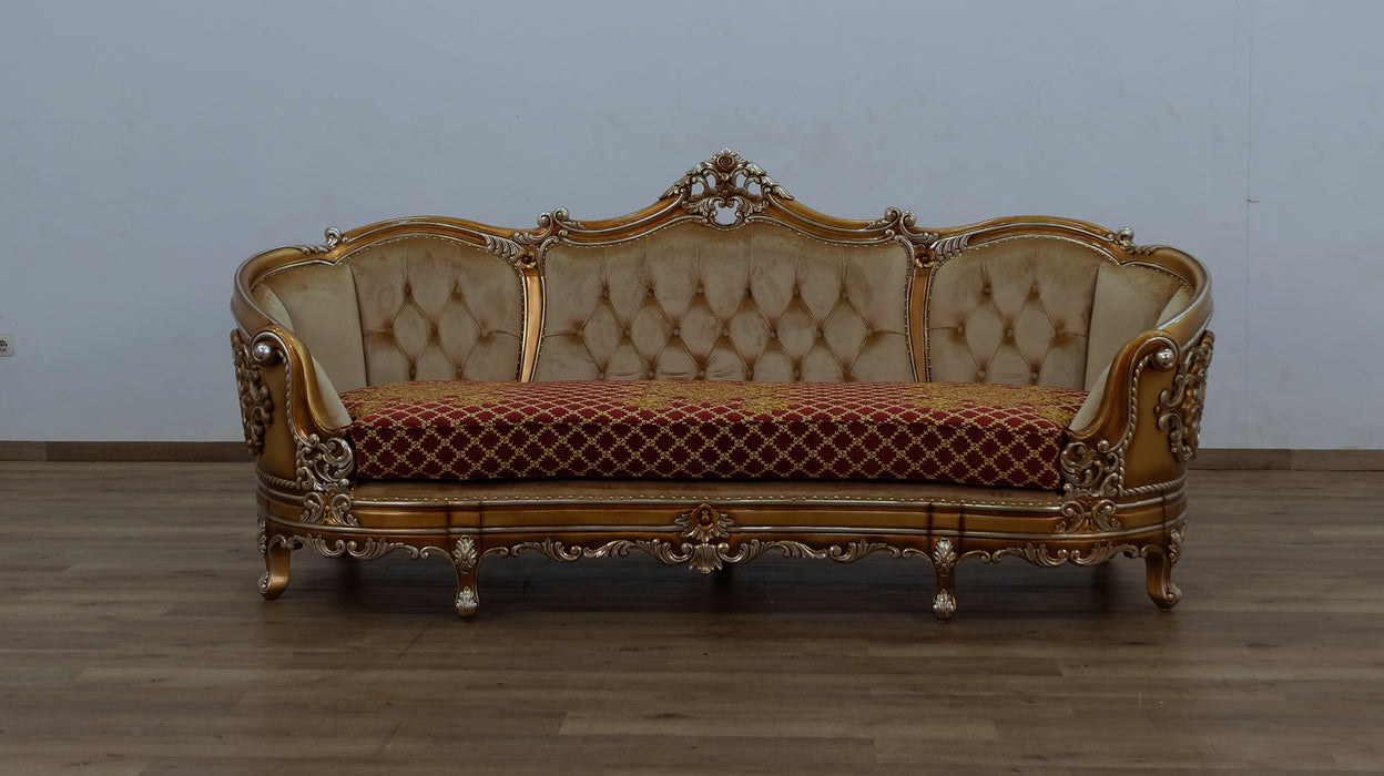 European Furniture - Saint Germain Sofa Red Gold Fabric - 35554-S - GreatFurnitureDeal