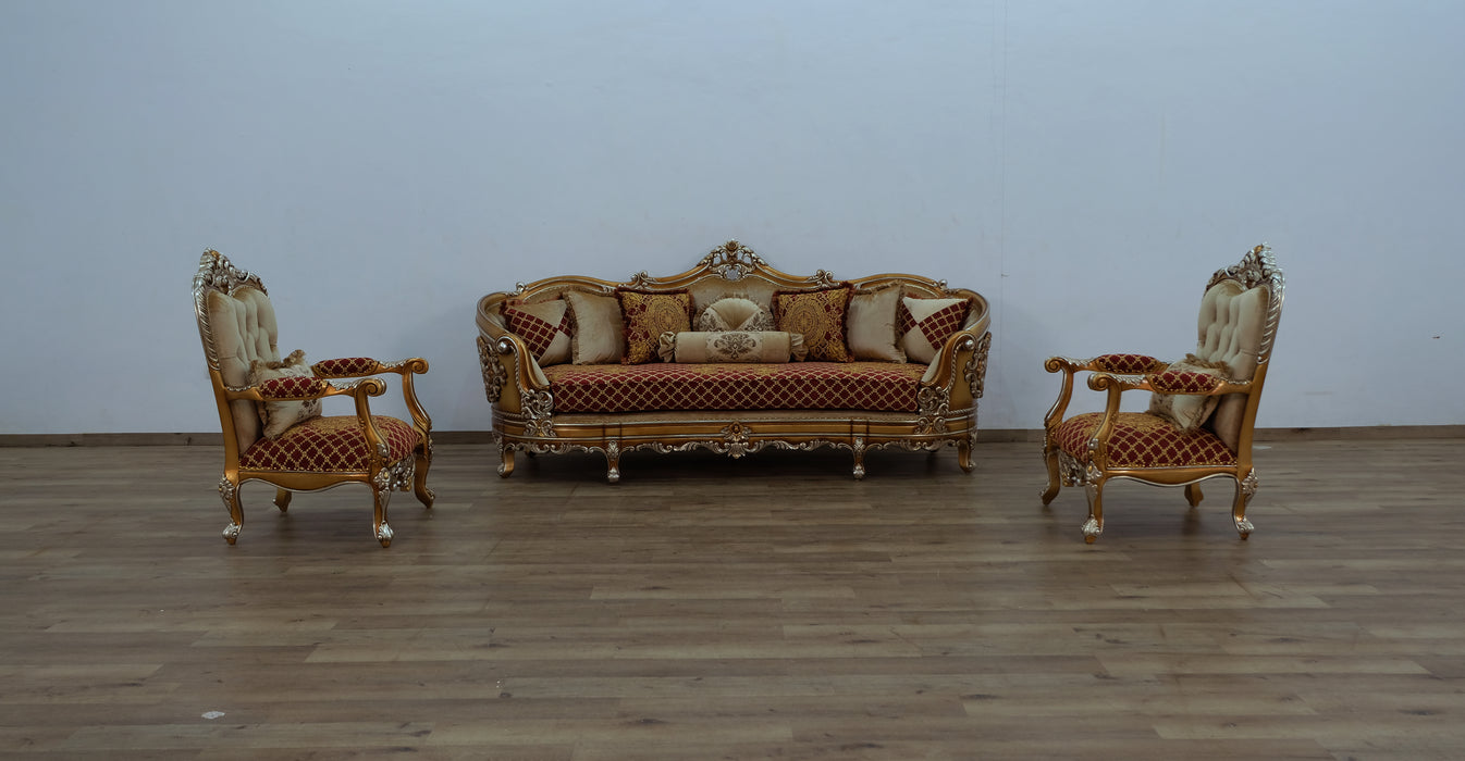 European Furniture - Saint Germain Sofa Red Gold Fabric - 35554-S