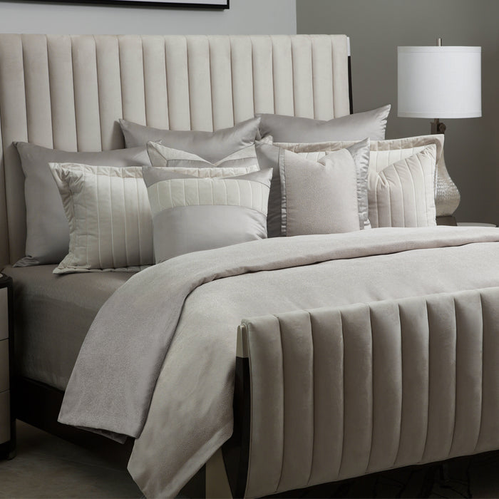 AICO Furniture - Skylar 9 Piece Queen Comforter Set"Champagne - BCS-QS09-SKYLR-CMP - GreatFurnitureDeal