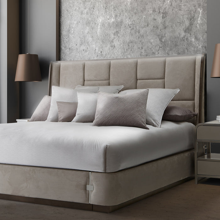 AICO Furniture - Spencer 9 Piece Queen Comforter Set"Chrome - BCS-QS09-SPNCR-CRO