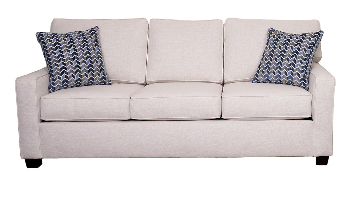 Mariano Italian Leather Furniture - Staley Sofa in Body Ultimo Cotton - Pillows in Boomerang Denim - Staley-S