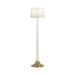 Worlds Away - Stanton Brushed Brass Base Floor Lamp With White Linen Shade in White Washed Oak - STANTON WWO - GreatFurnitureDeal