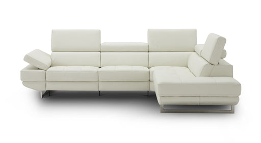J&M Furniture - The Annalaise Recliner Leather Left Hand Chaise Sectional in Snow White - 19966-LHFC - GreatFurnitureDeal