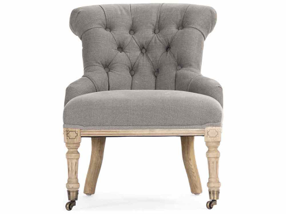 Zentique - Fulbert Grey Cotton Rolling Accent Chair - TH034-Z E255 A084