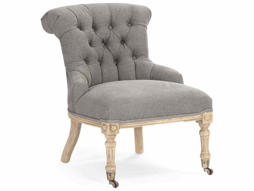 Zentique - Fulbert Grey Cotton Rolling Accent Chair - TH034-Z E255 A084 - GreatFurnitureDeal