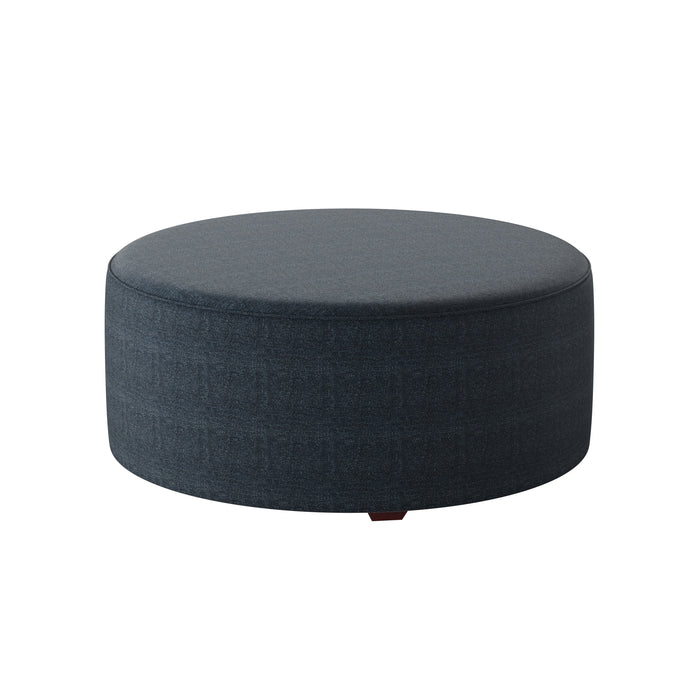 Southern Home Furnishings - Theron Indigo 39" Round Cocktail Ottoman in Blue - 140-C Theron Indigo-MTO - GreatFurnitureDeal