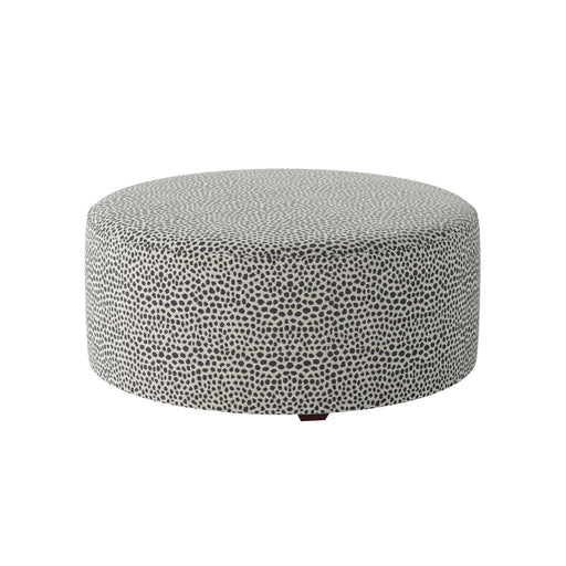 Southern Home Furnishings - Faux Skin Carbon 39" Round Cocktail Ottoman in Black - 140-C Faux Skin Carbon - GreatFurnitureDeal