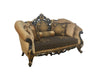 European Furniture - Rosella Loveseat Black Gold Damask - 44696-L - GreatFurnitureDeal