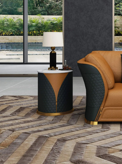 European Furniture - Vogue Side Table Cognac & Charcoal - EF-27994-ET - GreatFurnitureDeal