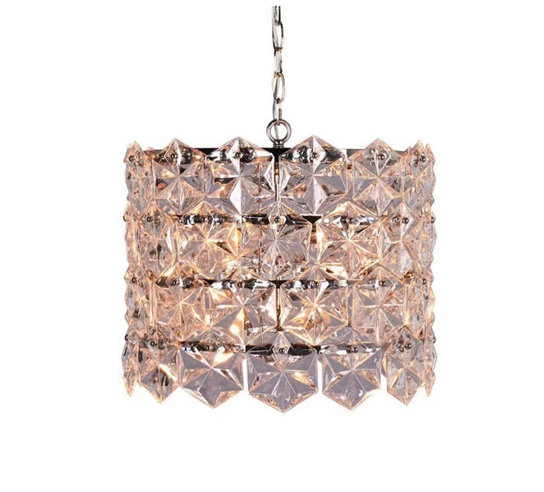 Zentique -  Chrome / Clear 6-light 19'' Wide Crystal Glass Pendant - ZD6408-6N