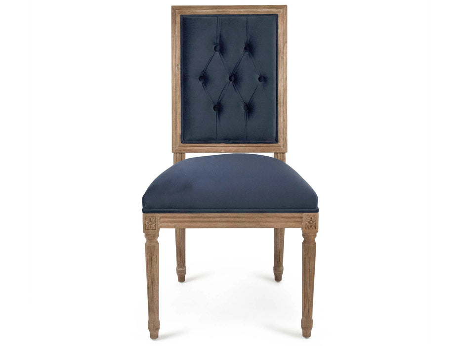 Zentique - Louis Blue Velvet Side Dining Chair - FC011-35 Bar E255 A003 - GreatFurnitureDeal