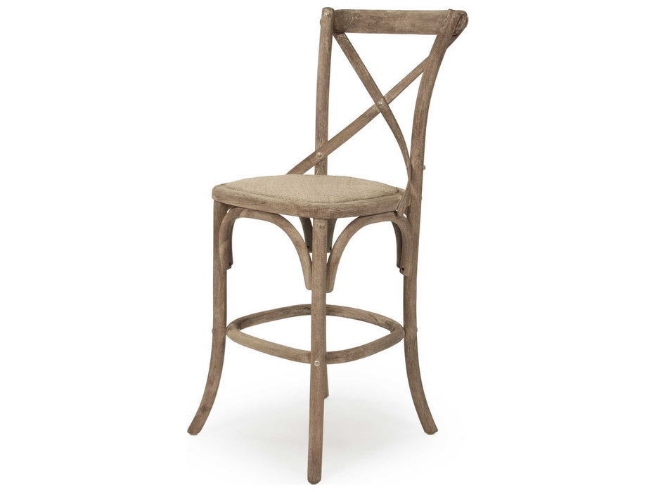 Zentique - Parisienne Limed Grey Oak Side Counter Height Stool-  FC035 Counter E272 - GreatFurnitureDeal