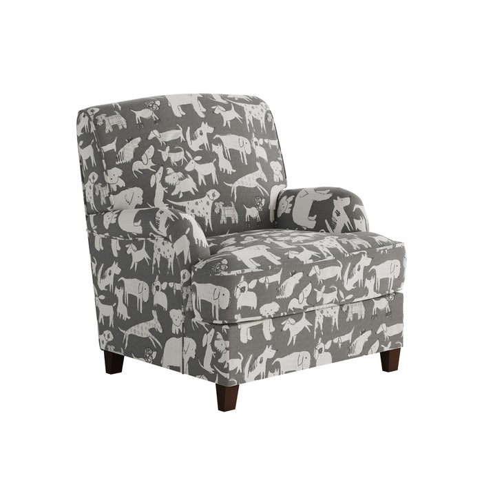Southern Home Furnishings - Doggier Graphite Accent Chair in Grey - 01-02-C Doggie Graphite