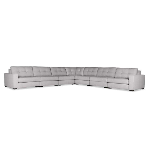 Nativa Interiors - Chester Buttoned Modular L-Shaped Sectional King 166" Grey - SEC-CHST-BTN-DP-AR7-7PC-PF-GREY - GreatFurnitureDeal