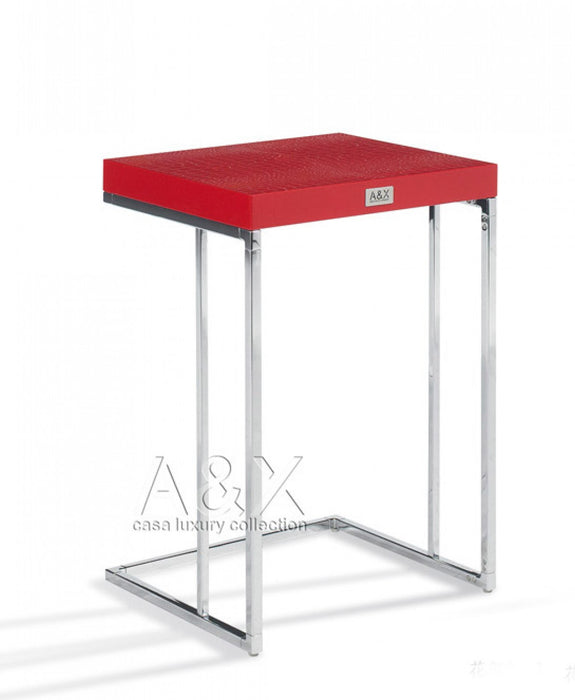 VIG Furniture - A&X Amelia - Modern Red Crocodile Lacquer Nesting Table Set - VGUNAK855-RED