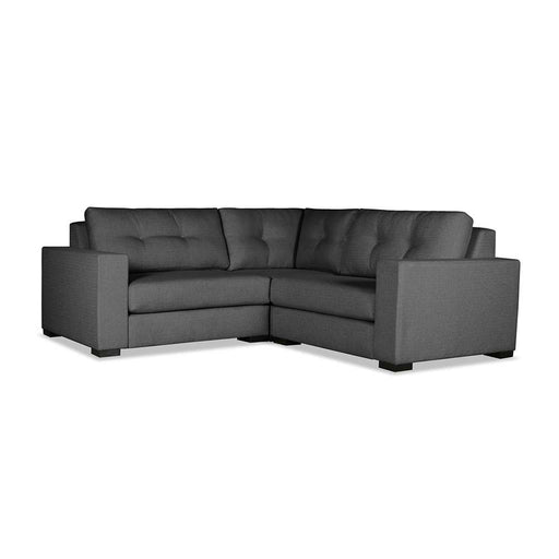 Nativa Interiors - Chester Buttoned Modular L-Shaped Sectional Mini 90" Charcoal - SEC-CHST-BTN-DP-AR3-3PC-PF-CHARCOAL - GreatFurnitureDeal
