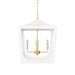 Worlds Away - Wimble Modern Pagoda Lantern With Four Light Gold Leaf Cluster, Body In White Powder Coat - WIMBLE G - GreatFurnitureDeal