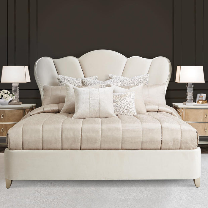 AICO Furniture - Wentworth 9 Piece Queen Comforter Set"Latte - BCS-QS09-WNTWR-LAT - GreatFurnitureDeal