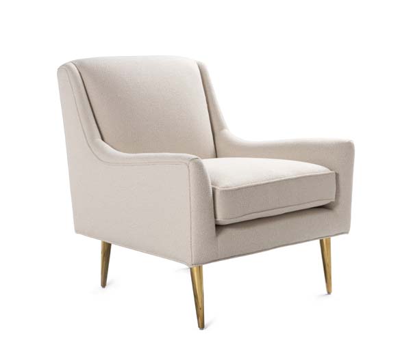 Worlds Away - Lounge Chair With Brass Legs - WRENN BRP08 - GreatFurnitureDeal
