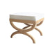 Worlds Away - Natural Rope Wrapped Base Stool With White Linen Cushion - XANADU - GreatFurnitureDeal