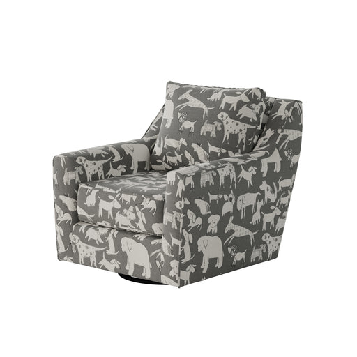 Southern Home Furnishings - Doggier Graphite Swivel Glider Chair in Grey - 67-02G-C Doggier Graphite - GreatFurnitureDeal