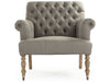 Zentique - Lorraine Grey Linen Rolling Accent Chair - ZEN026 E272 A048 - GreatFurnitureDeal