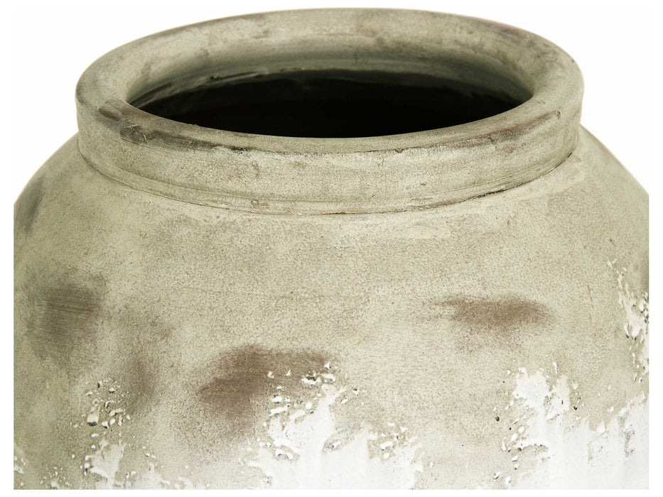 Zentique - Distressed White Vase - 14A108