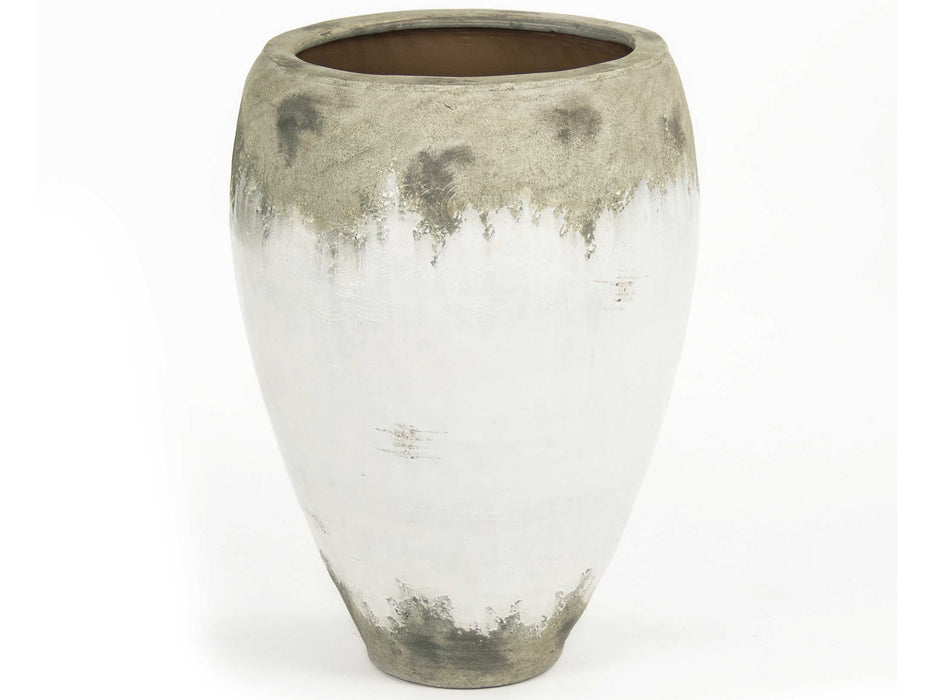 Zentique - Distressed White Vase - 14A121 - GreatFurnitureDeal