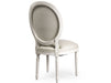 Zentique - Medallion Antique White / White Cotton Side Dining Chair - B004 302-1 C004 - GreatFurnitureDeal