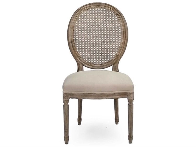 Zentique - Medallion Limed Grey Oak Side Dining Chair - B004 Cane E272 A003