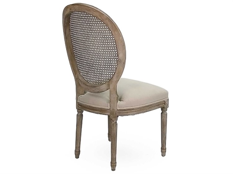 Zentique - Medallion Limed Grey Oak Side Dining Chair - B004 Cane E272 A003