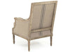 Zentique - Louis Khaki / Blue Stripe Accent Club Chair  - B007 E272 A033 Blue Stripe - GreatFurnitureDeal