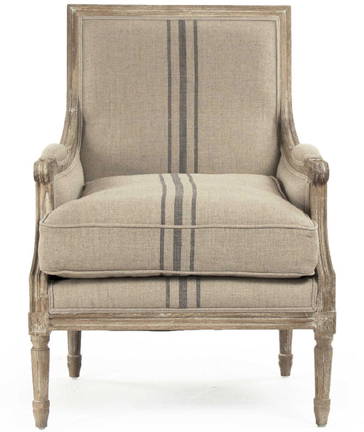 Zentique - Louis Khaki / Blue Stripe Accent Club Chair  - B007 E272 A033 Blue Stripe - GreatFurnitureDeal
