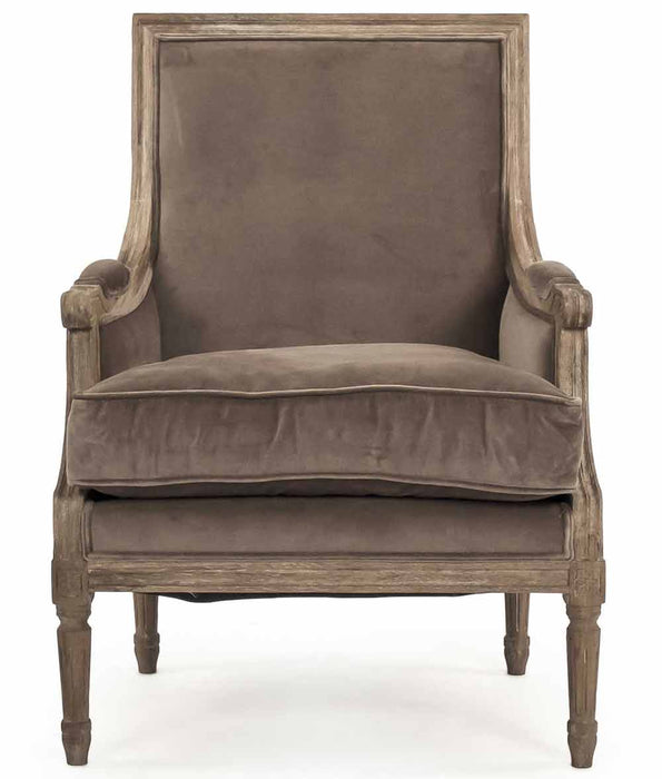 Zentique - Louis Brown Velvet Accent Chair - B007 E272 V011 - GreatFurnitureDeal