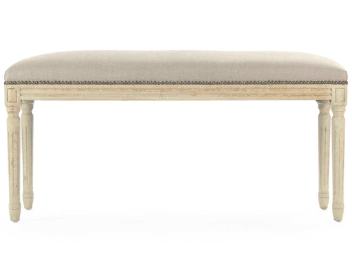 Zentique - Lille Natural Linen Accent Bench with Nailhead - B014 309 A003 w/ Nailhead - GreatFurnitureDeal