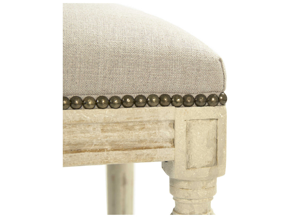 Zentique - Lille Natural Linen Accent Bench with Nailhead - B014 309 A003 w/ Nailhead - GreatFurnitureDeal