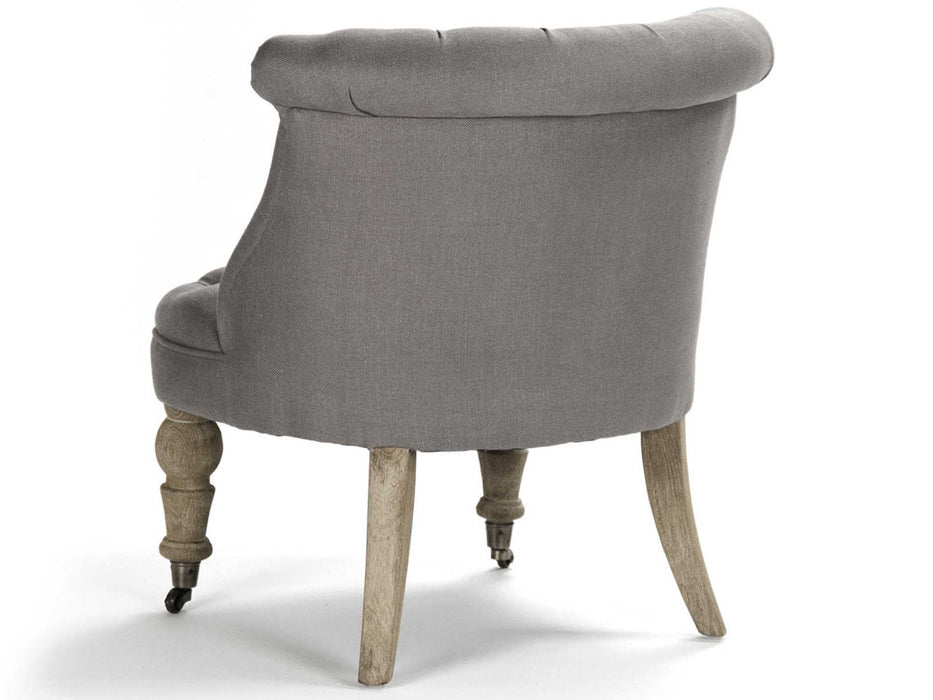Zentique - Amelie Grey Linen Rolling Accent Chair - CF003-Z E272 A048 - GreatFurnitureDeal