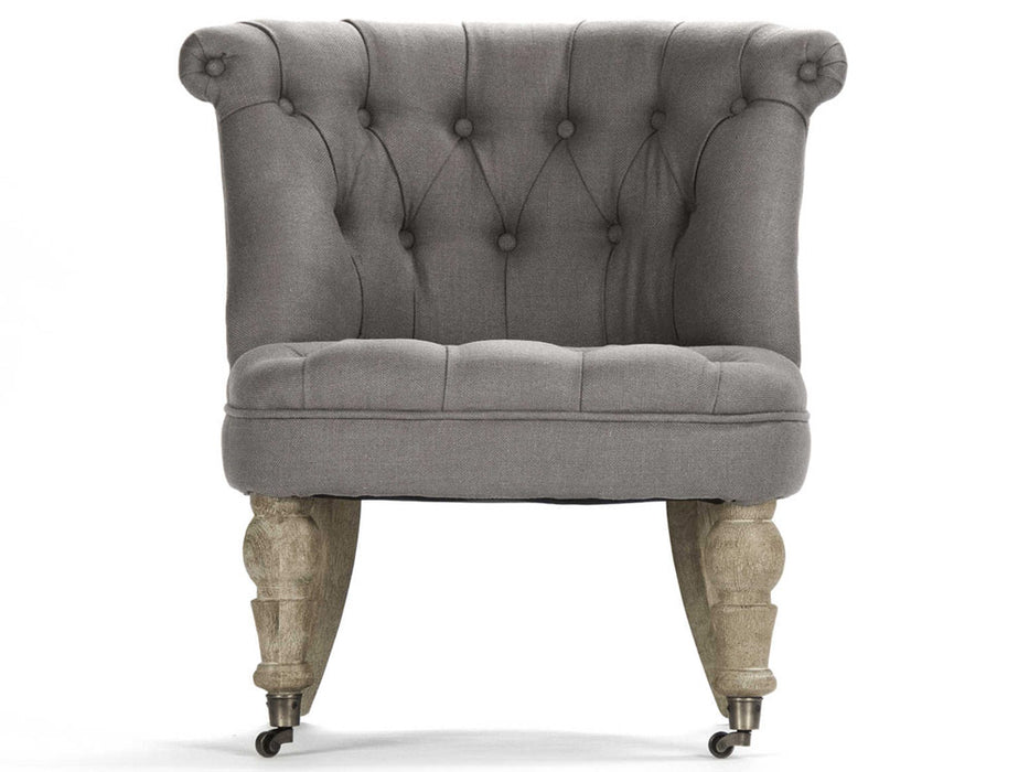 Zentique - Amelie Grey Linen Rolling Accent Chair - CF003-Z E272 A048