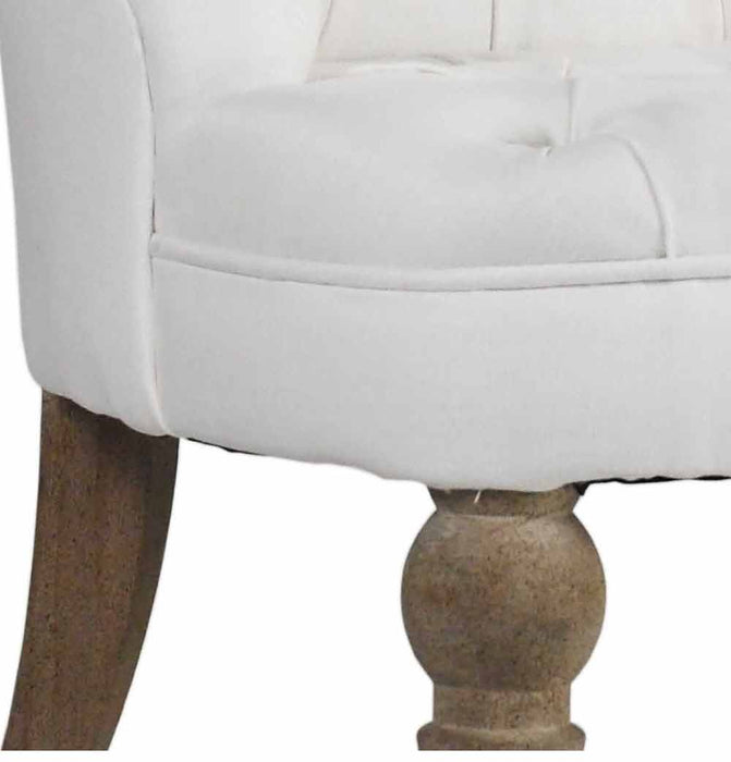 Zentique - Amelie White Linen Rolling Accent Chair - CF003 E272 IW90