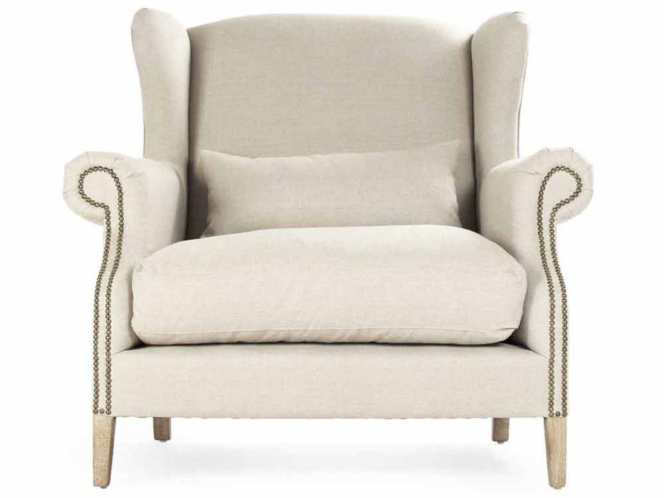 Zentique - Napoleon Natural Linen / Limed Grey Oak Accent Chair - CF076 E272 A003 - GreatFurnitureDeal
