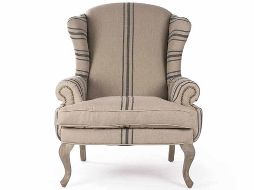 Zentique - Zacharie English Khaki / Blue Stripe Accent Chair - CF075 E255-3 Blue Stripe - GreatFurnitureDeal