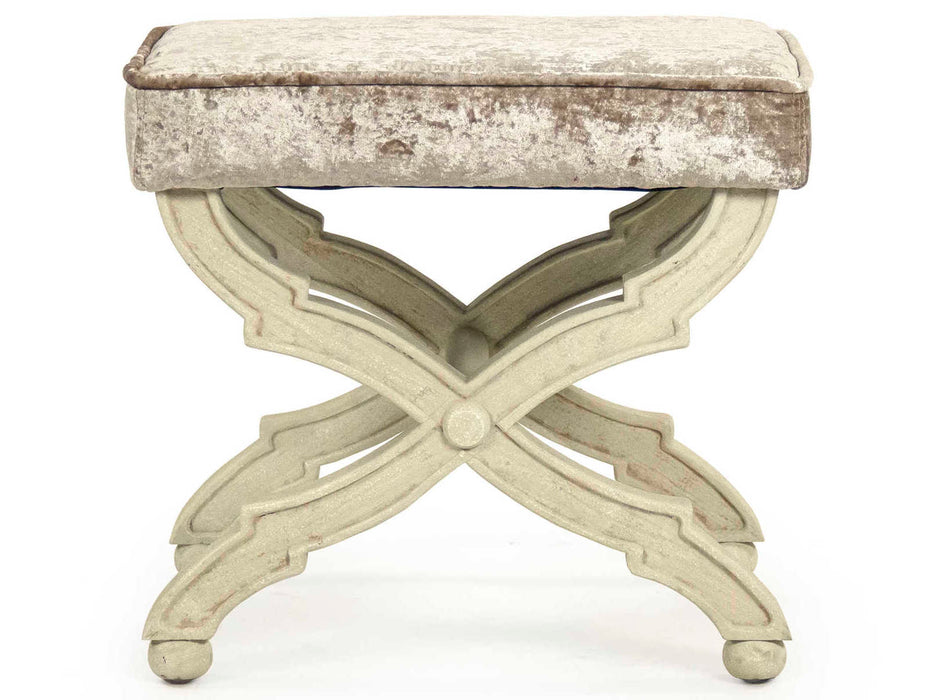 Zentique - Crescenzo Crushed Champagne Velvet Accent Bench - CF162 309 A - GreatFurnitureDeal