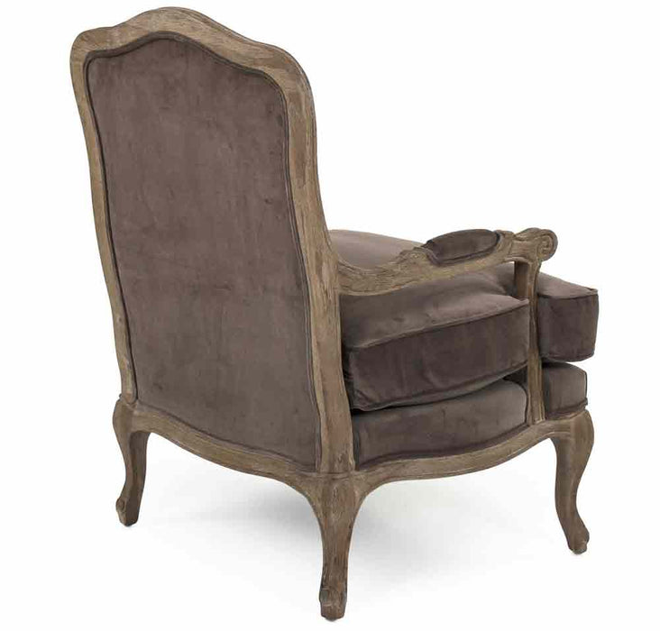 Zentique - Bastille Brown Velvet Accent Chair - CFH004-1 E272 V011